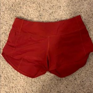 Fire engine red lululemon shorts 2.5 inch